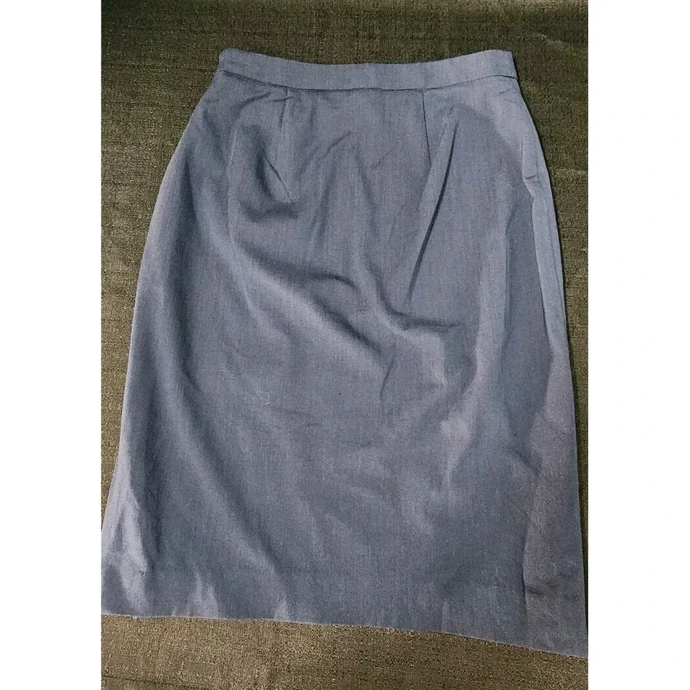 Banana Republic Woman's Gray Navy Gray Wool Blend Pencil Skirt‎ Sz Petite 0 New
